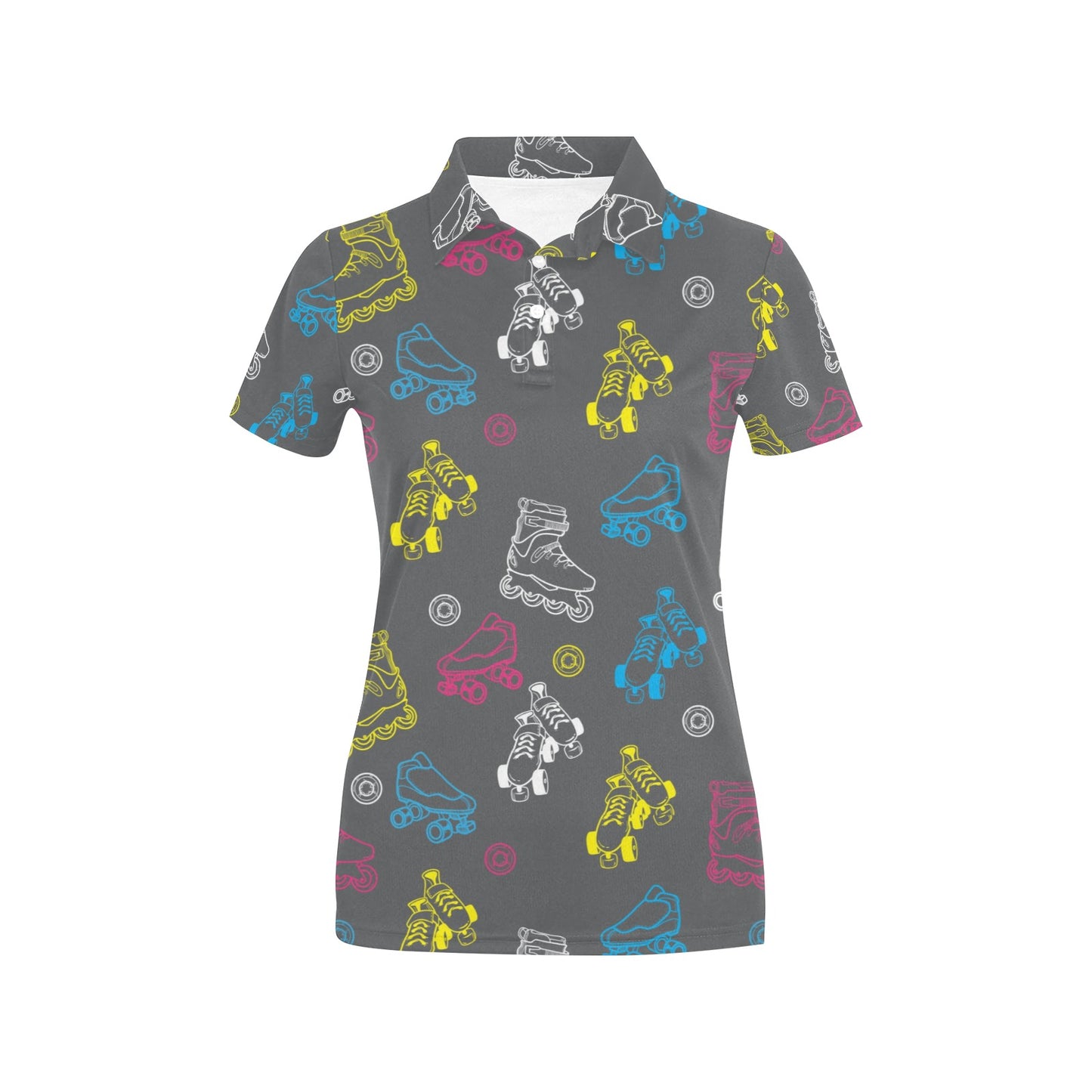 Roller skate Pattern Print Design A02 Women's Polo Shirt