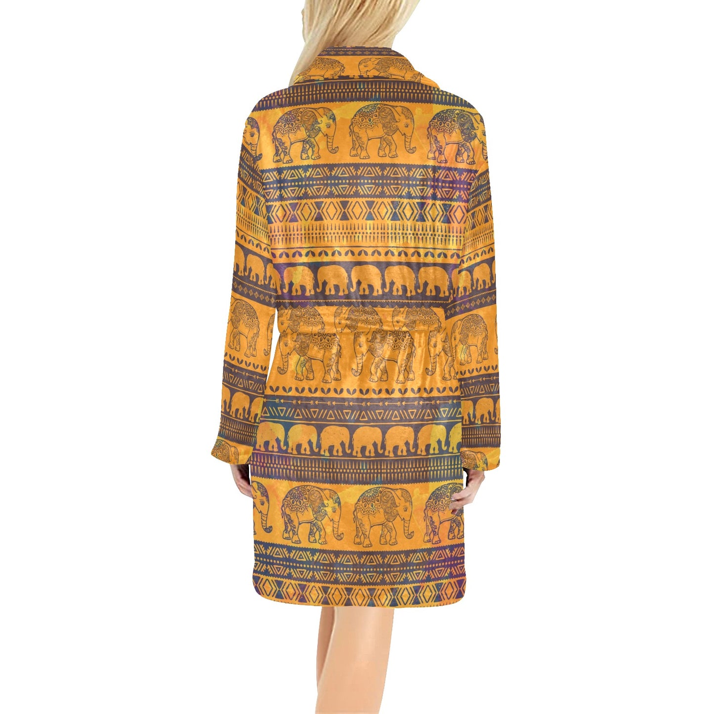 Elephant Aztec Women's Fleece Robe