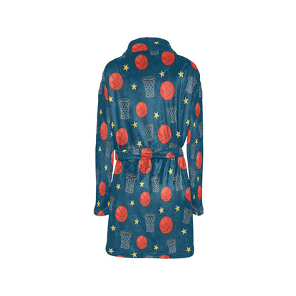 Basketball Classic Print Pattern Women's Fleece Robe
