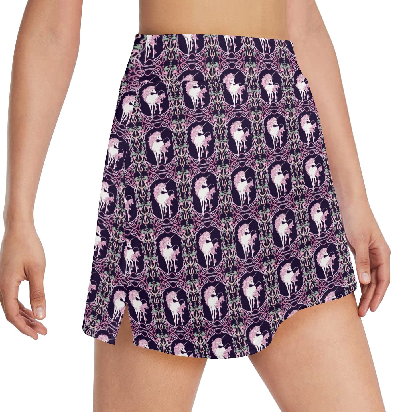 Unicorn Fantastic Flower 17" Golf & Pickleball Skort with Pockets