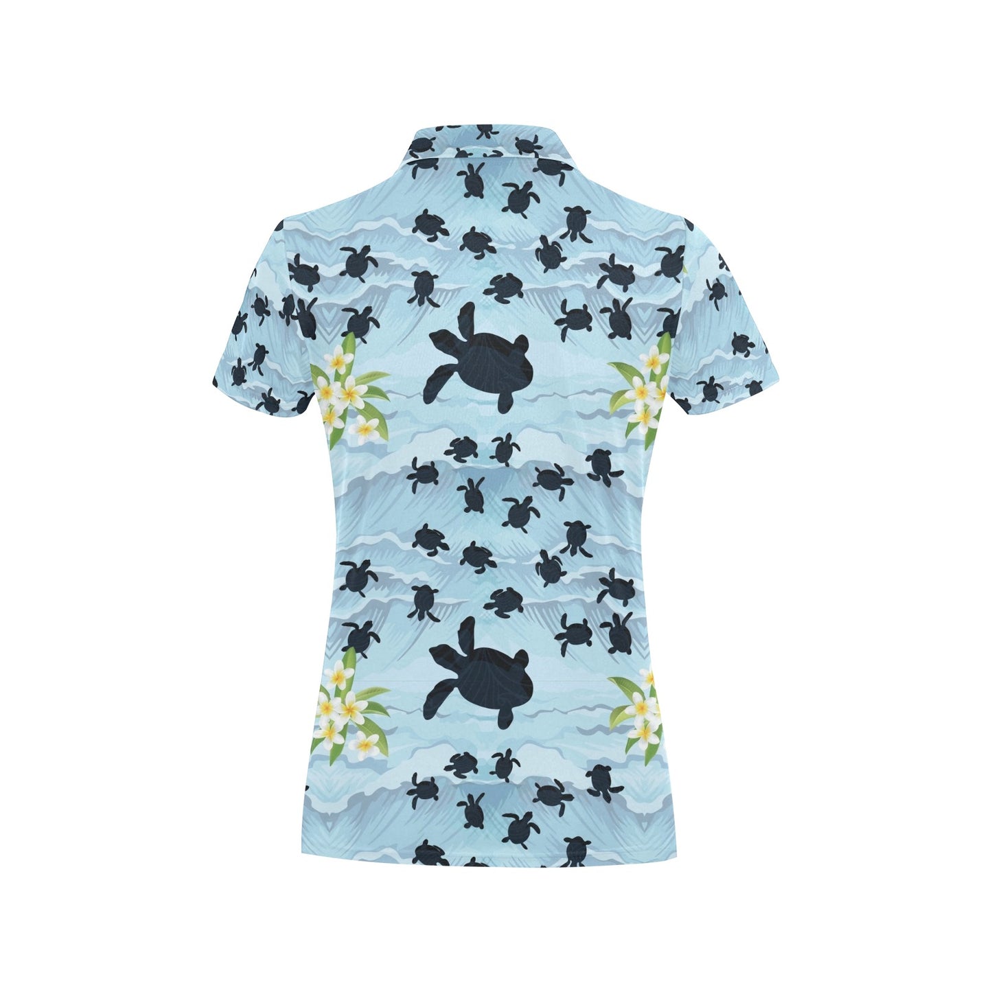 Sea Turtle Pattern Print Design T011 Women's Polo Shirt