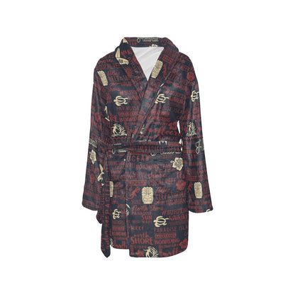 Hawaiian Themed Pattern Print Design H017 Women's Fleece Robe