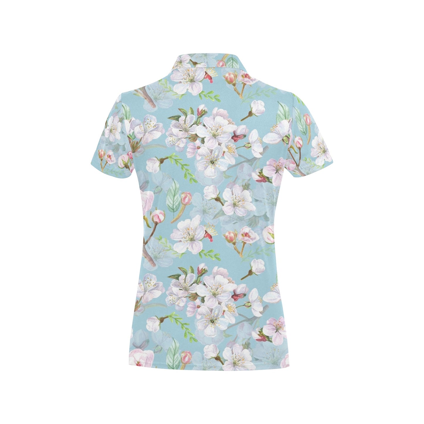 Apple blossom Pattern Print Design AB06 Women's Polo Shirt