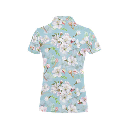Apple blossom Pattern Print Design AB06 Women's Polo Shirt