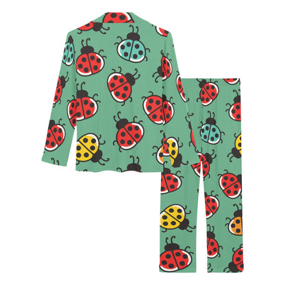 Ladybug Pattern Print Design 02 Women's Long Pajama Set