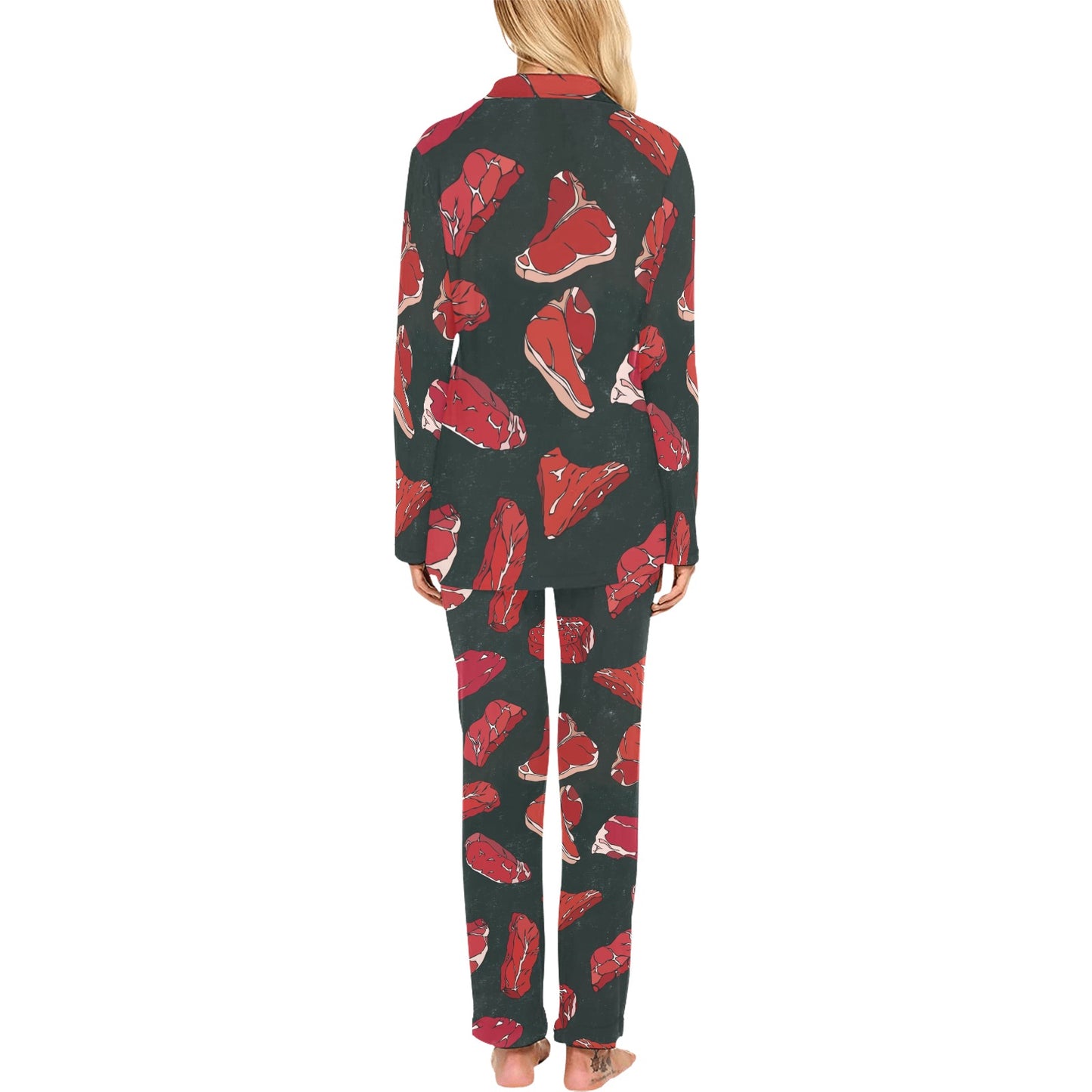 Meat Pattern Print Design 01 Women's Long Pajama Set