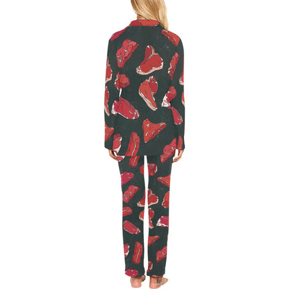 Meat Pattern Print Design 01 Women's Long Pajama Set