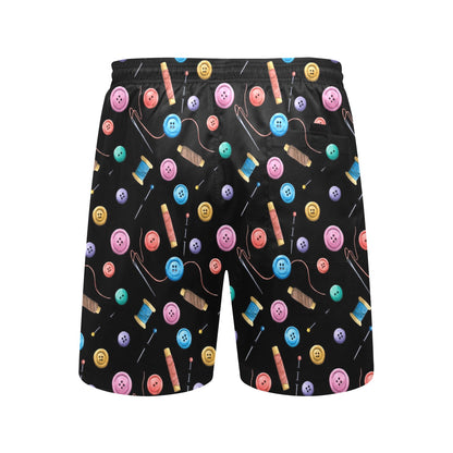 Sewing Print Design LKS309 Men's Swim Trunks Beach Shorts