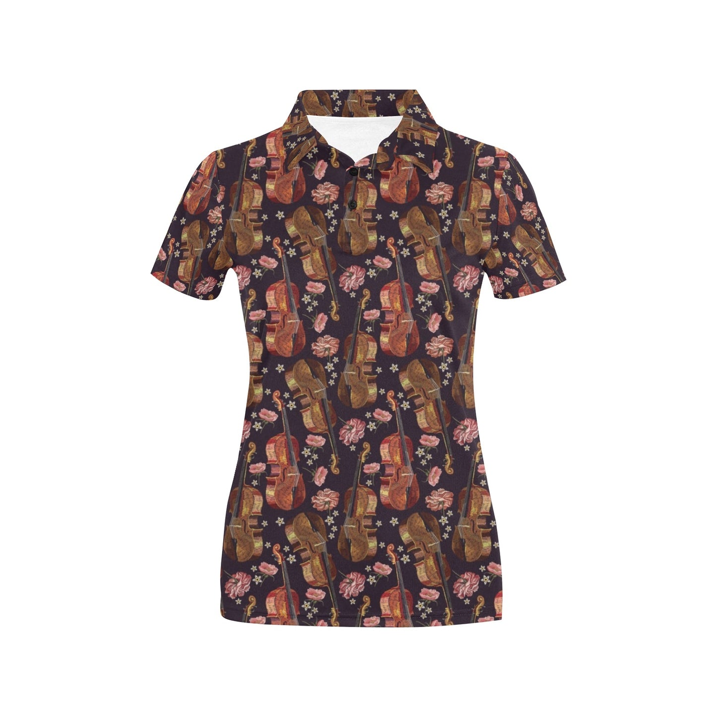 Violin Print Design LKS402 Women's Polo Shirt