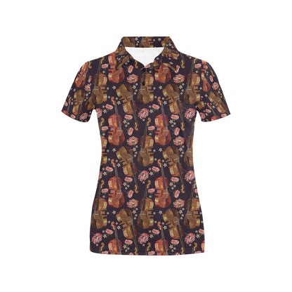 Violin Print Design LKS402 Women's Polo Shirt