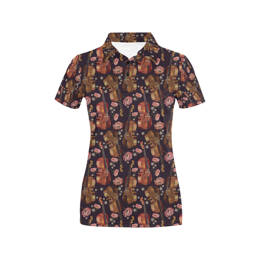 Violin Print Design LKS402 Women's Polo Shirt