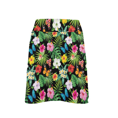 Hibiscus With Butterfly Print Design LKS305 17" Golf & Pickleball Skort with Pockets