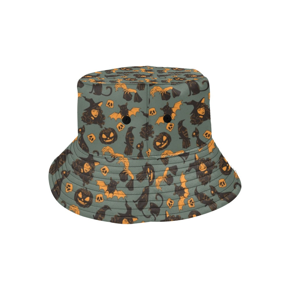 Witch Bat Halloween Print Design LKS305 Unisex Bucket Hat