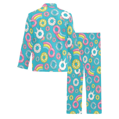Donut Pattern Print Design DN013 Men's Long Pajama Set