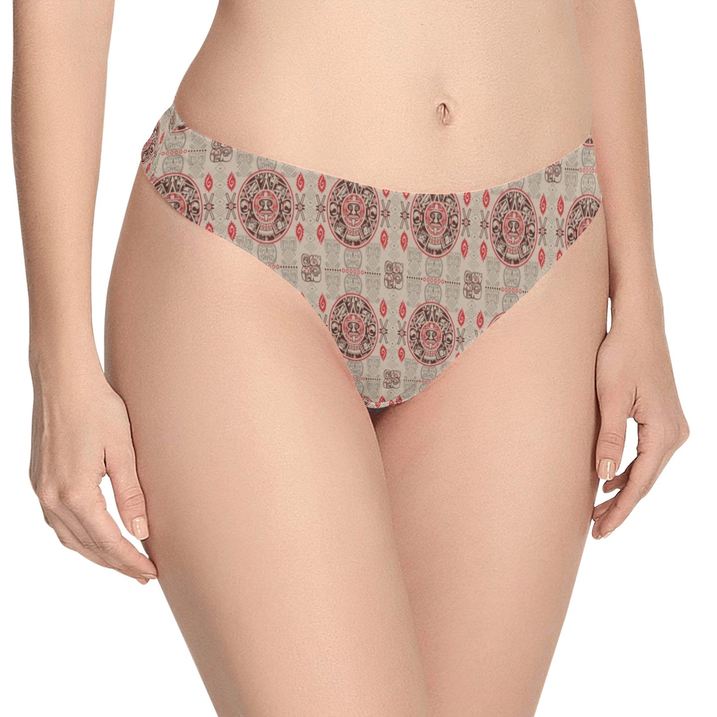 Calendar Aztec Print Pattern Women's Thongs