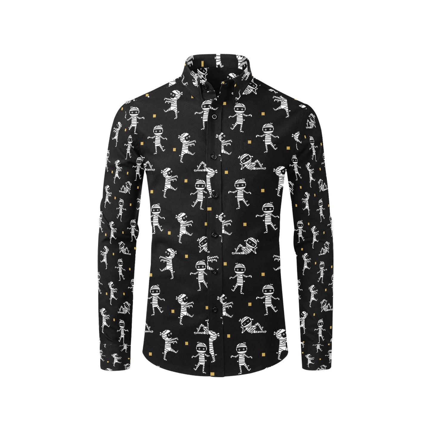 Mummy Cute Print Design LKS301 Men's Long Sleeve Dress Shirt