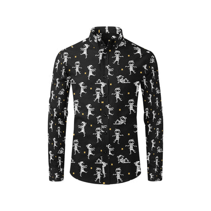 Mummy Cute Print Design LKS301 Men's Long Sleeve Dress Shirt