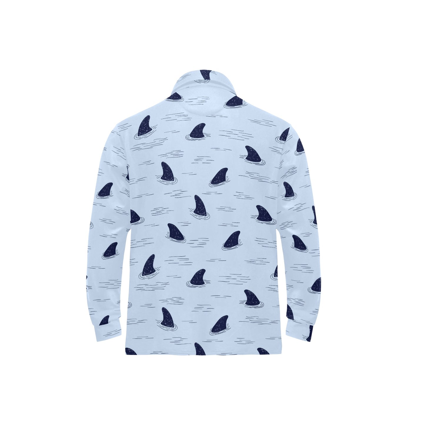 Shark Fin Long Sleeve Polo Shirt For Men's