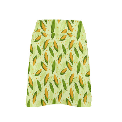 Agricultural Fresh Corn cob Print Pattern 17" Golf & Pickleball Skort with Pockets