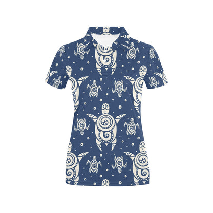 Sea Turtle Tribal Women's Polo Shirt