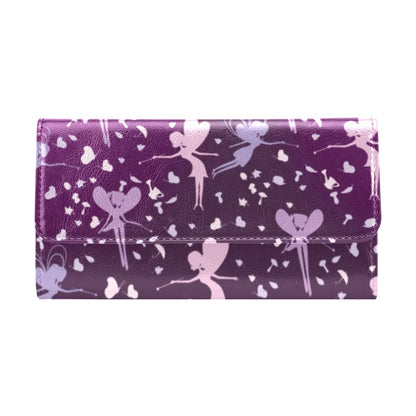 Fairy Pink Print Pattern Women's Trifold Wallet