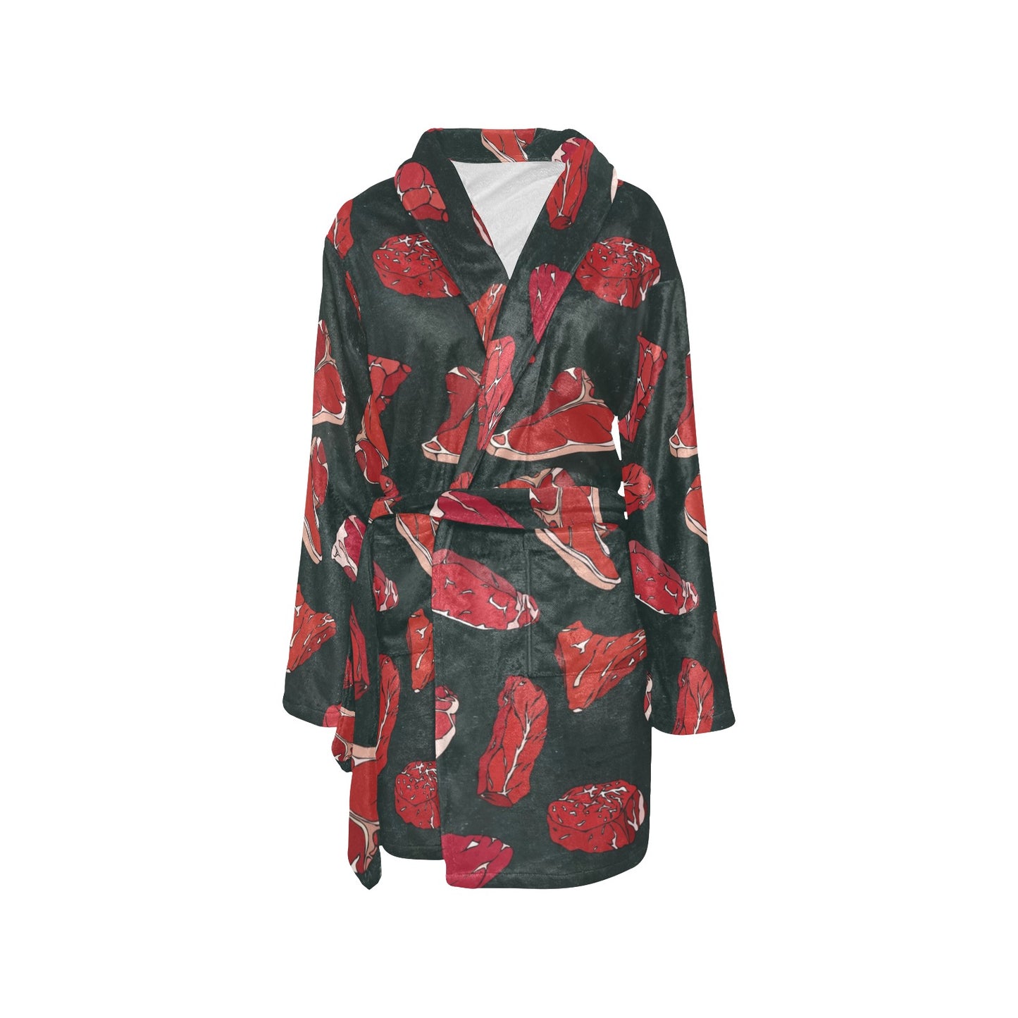 Meat Pattern Print Design 01 Women's Fleece Robe