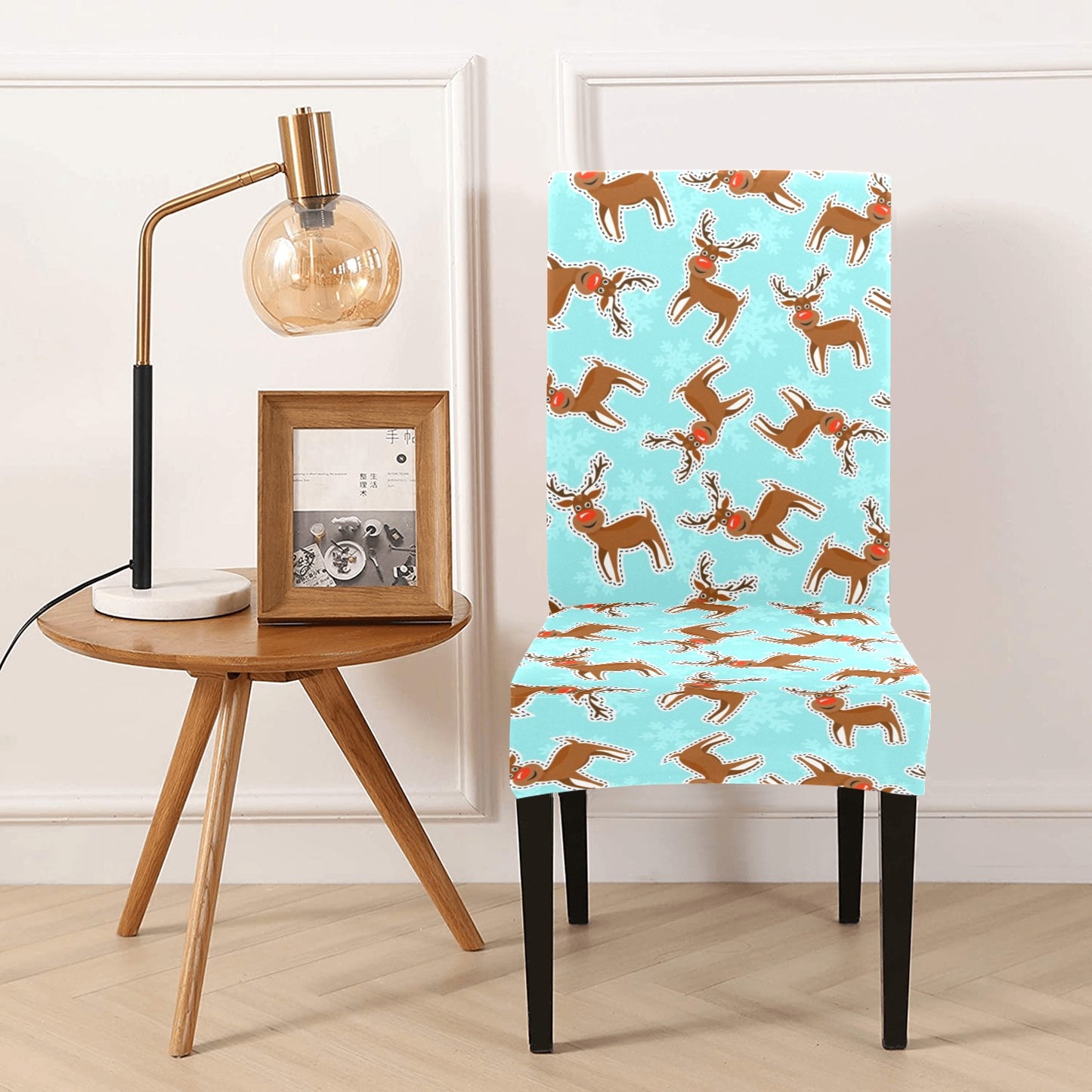 Reindeer Print Design LKS403 Dining Chair Slipcover
