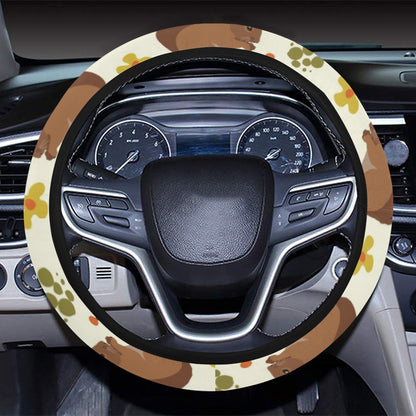 Squirrel Print Design LKS3010 Steering Wheel Cover with Elastic Edge