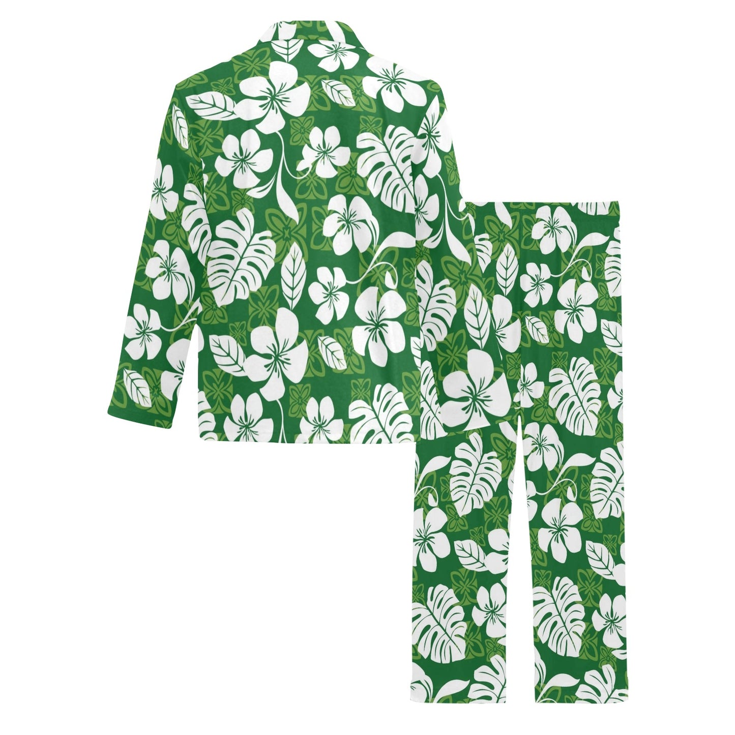Hawaiian Themed Pattern Print Design H016 Men's Long Pajama Set