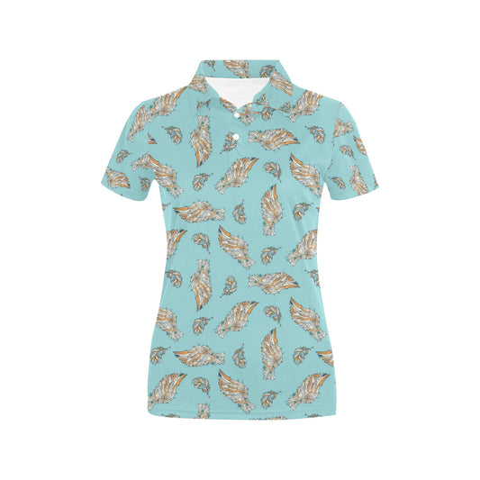 Angel Wings Pattern Print Design 03 Women's Polo Shirt