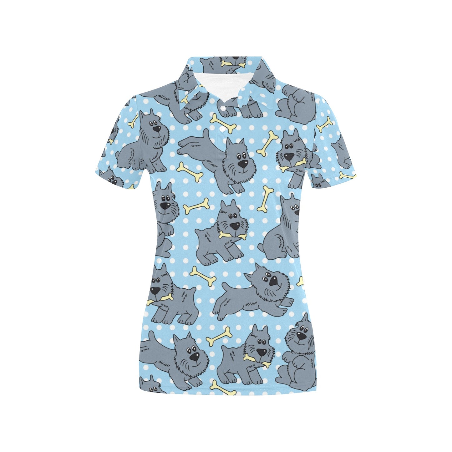 Schnauzers Pattern Print Design A02 Women's Polo Shirt