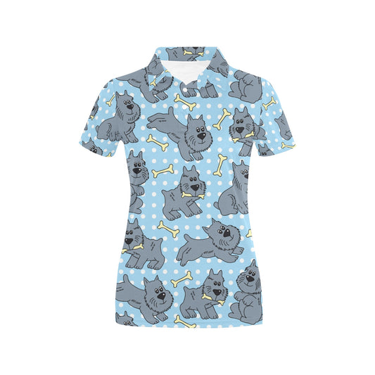 Schnauzers Pattern Print Design A02 Women's Polo Shirt
