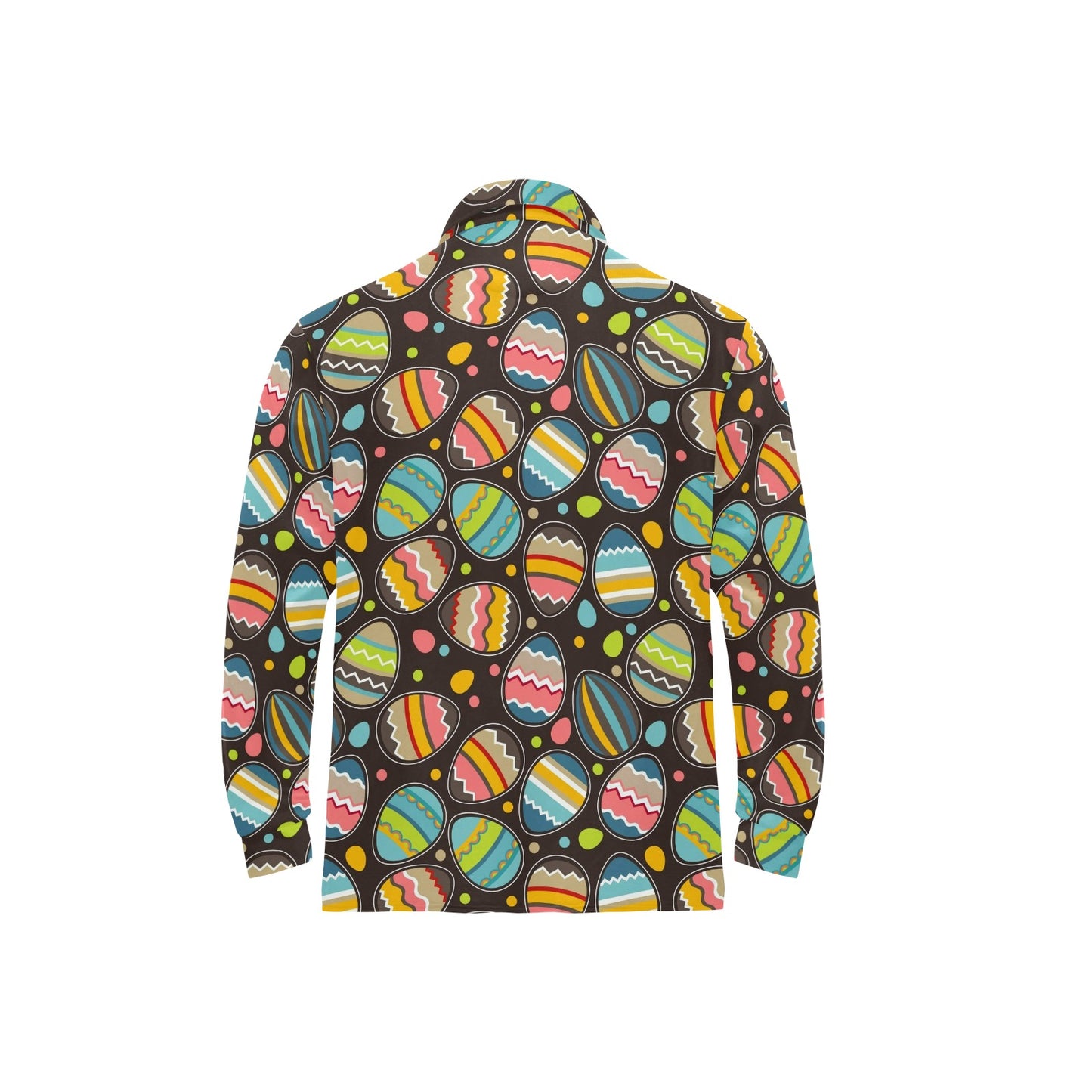 Easter Eggs Pattern Print Design RB03 Long Sleeve Polo Shirt For Men's