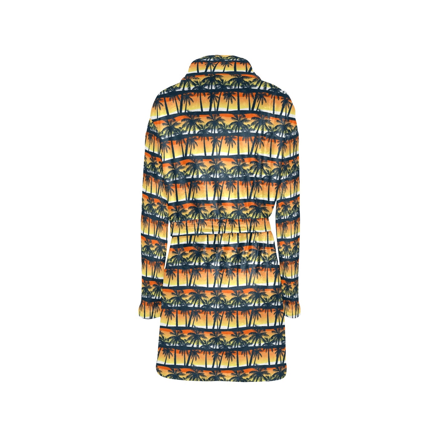 Palm Tree Sunset Design Print Women's Fleece Robe