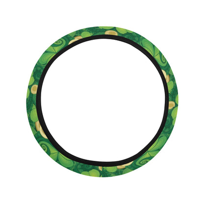 Shamrock Print Design LKS301 Steering Wheel Cover with Elastic Edge