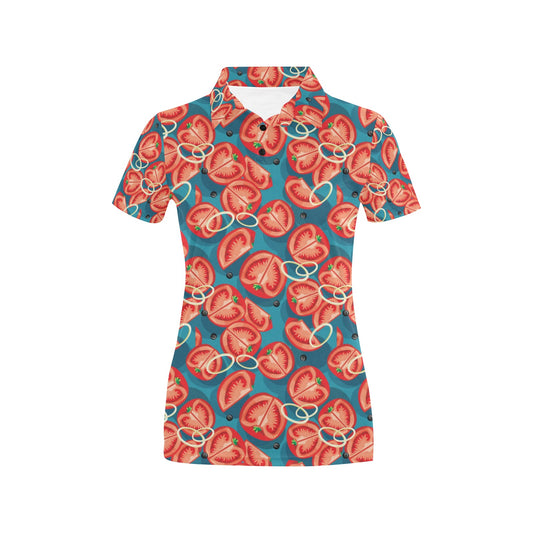 Tomato Print Design LKS301 Women's Polo Shirt