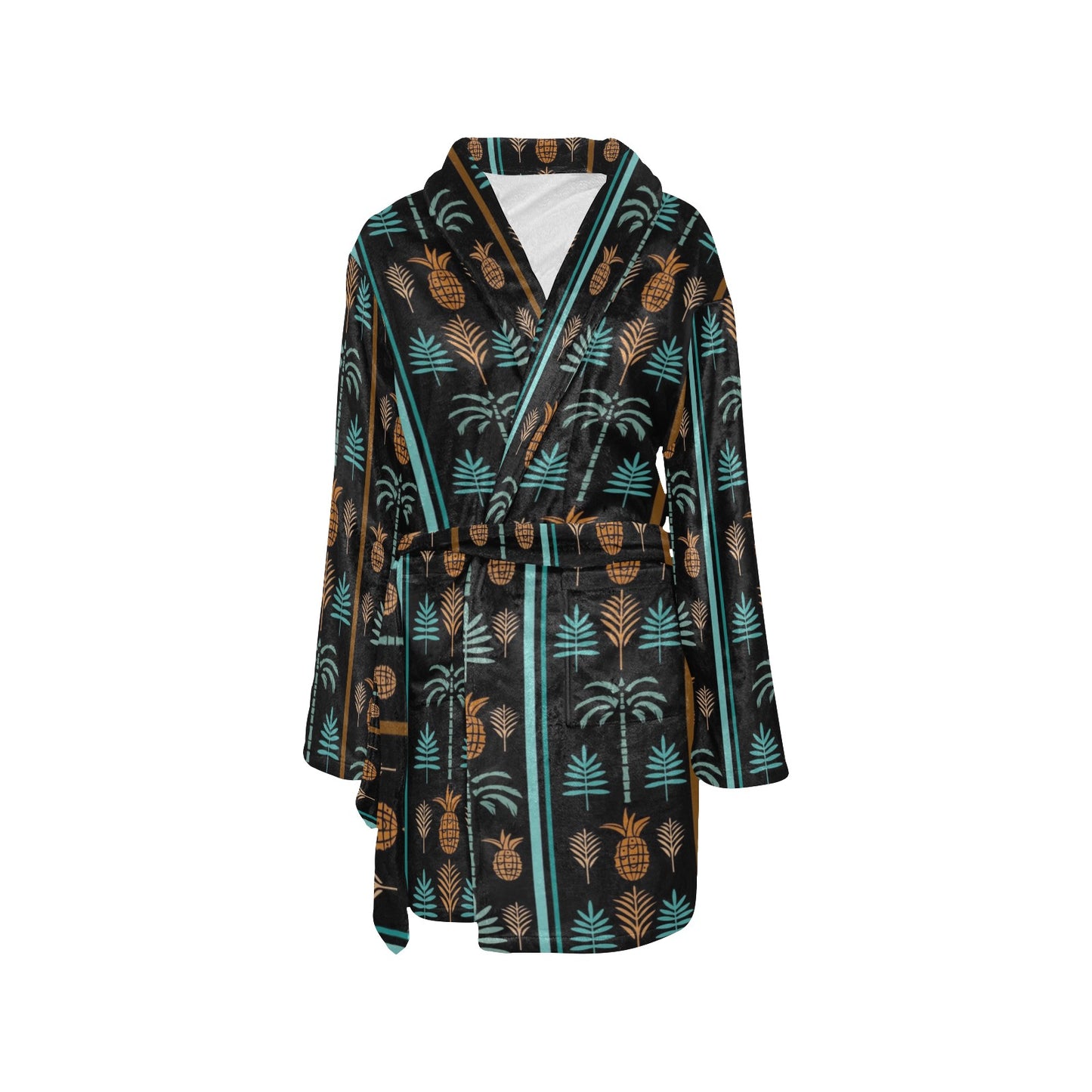Hawaiian Themed Pattern Print Design H023 Women's Fleece Robe