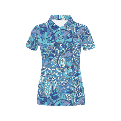 Funky Retro Pattern Print Design A02 Women's Polo Shirt