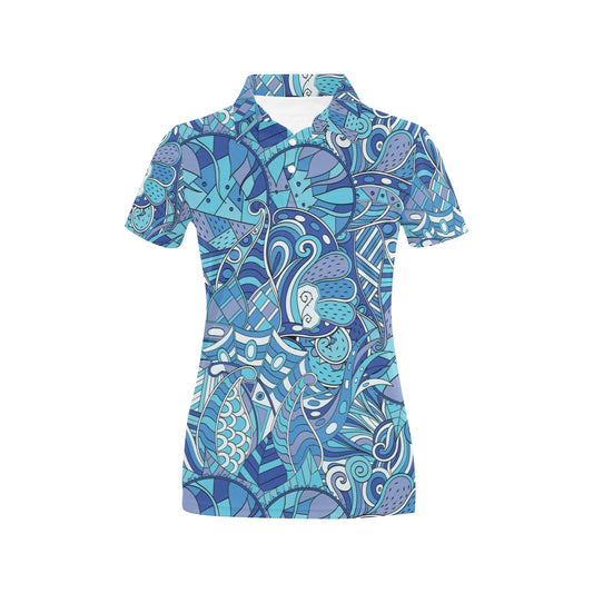 Funky Retro Pattern Print Design A02 Women's Polo Shirt