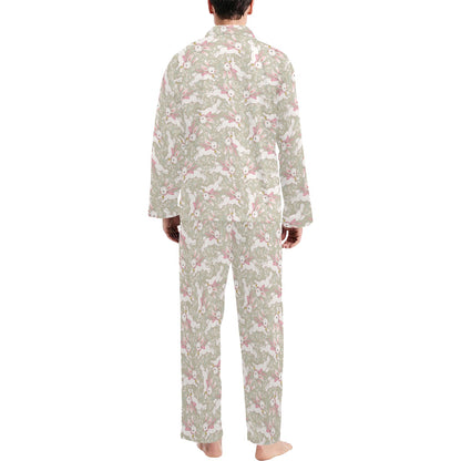 Bunny Pattern Print Design 06 Men's Long Pajama Set
