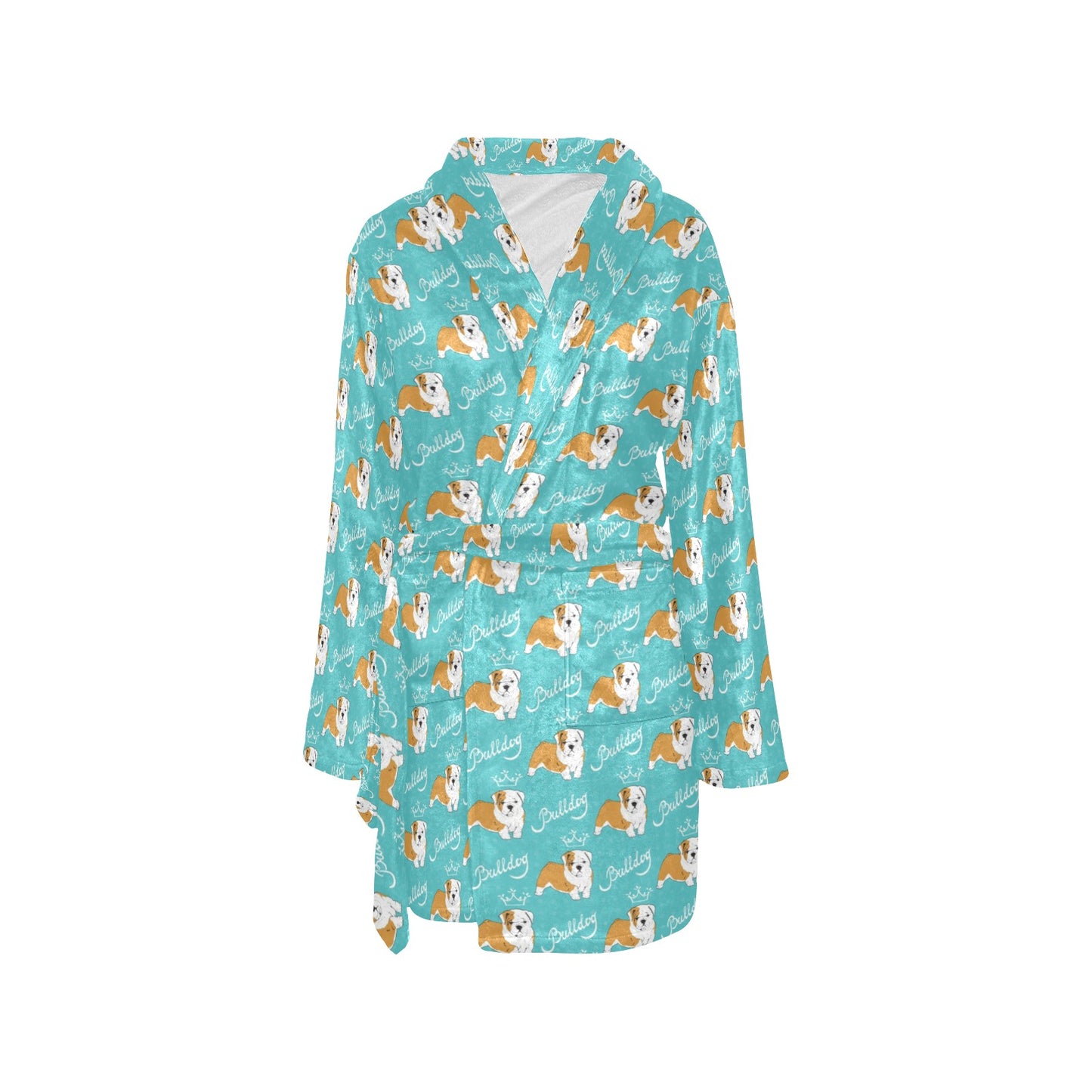 Bulldogs Pattern Print Design 05 Women's Fleece Robe