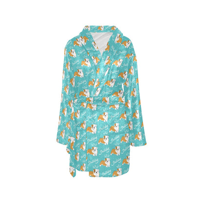Bulldogs Pattern Print Design 05 Women's Fleece Robe