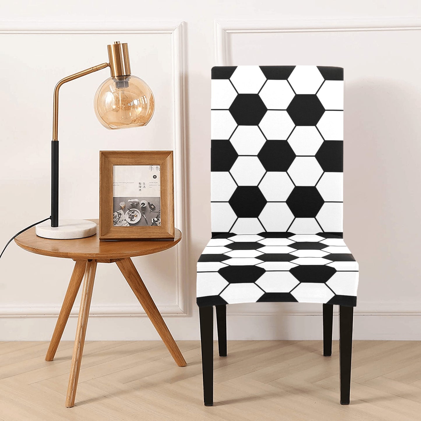 Soccer Ball Texture Print Design LKS303 Dining Chair Slipcover
