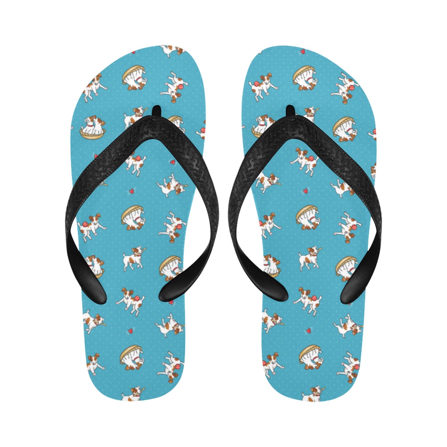 Russell Terriers Playing Print Design LKS305 Flip Flops