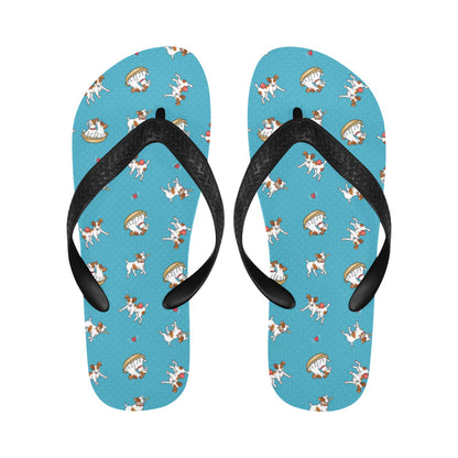 Russell Terriers Playing Print Design LKS305 Flip Flops