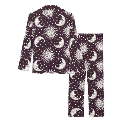 Sun Moon Face Women's Long Pajama Set