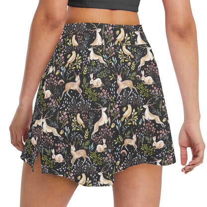 Deer Floral Jungle 17" Golf & Pickleball Skort with Pockets