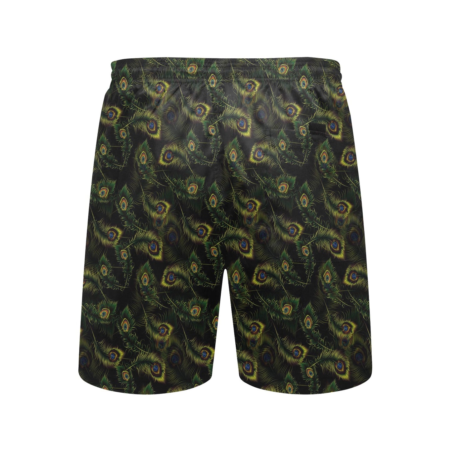 Peacock Feather Pattern Design Print Men's Swim Trunks Beach Shorts