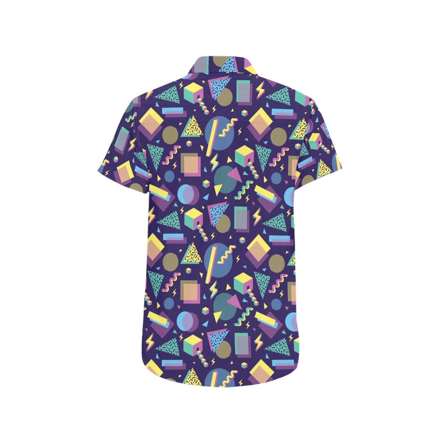 Geometric Print Design LKS401 Men Short Sleeve Button Up Shirt