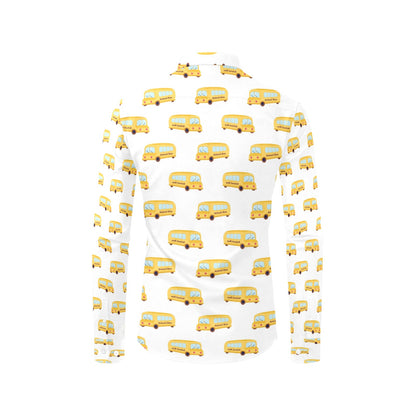 School Bus Print Design LKS306 Men's Long Sleeve Dress Shirt